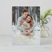 最初の結婚したクリ結婚スマス発表 箔シーズンカード (立ち正面)