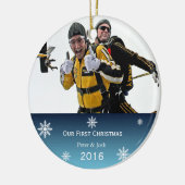 最初の結婚したゲイカップルのクリスマス装飾 セラミックオーナメント (左)