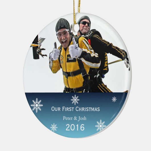 最初の結婚したゲイカップルのクリスマス装飾 セラミックオーナメント (左)