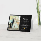 最初の結婚した金ゴールドハートクリスマスカード カード (正面)