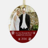 最初の結婚したIIチュールカスタマイズ可能なクリスマス飾り セラミックオーナメント (右)