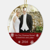 最初の結婚したIIチュールカスタマイズ可能なクリスマス飾り セラミックオーナメント (左)