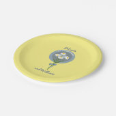 最初の結婚または婚約の記念日デイジー ペーパープレート (アングル)