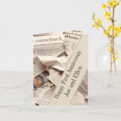 最初の結婚記念日の編集可能 カード (黄色い花)