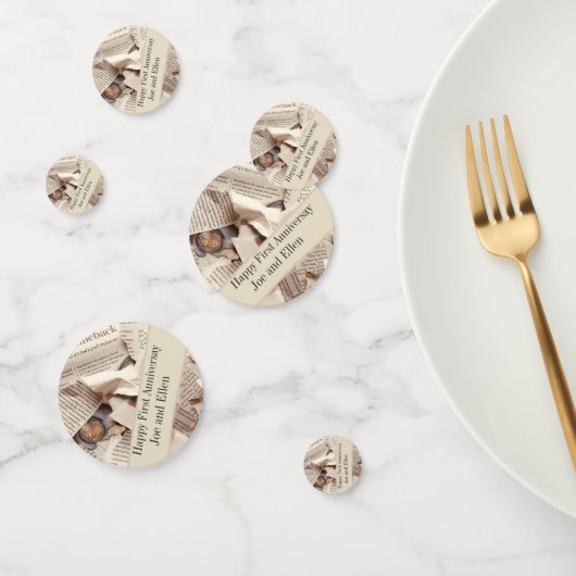 最初の結婚記念日の編集可能 コンフェッティ (グループ)