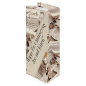 最初の結婚記念日の編集可能 ワインギフトバッグ