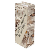 最初の結婚記念日の編集可能 ワインギフトバッグ