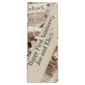 最初の結婚記念日の編集可能 ワインギフトバッグ (正面)