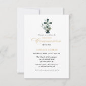 最初の聖なる聖餐式の水の色のフローラクロス 招待状 (正面)