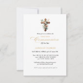 最初の聖なる聖餐式の水の色のフローラクロス 招待状 (正面)