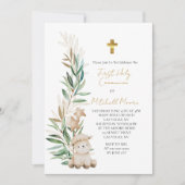 最初の聖なる聖餐式の甘い子羊の緑 招待状 (正面)