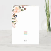 最初の聖なる聖餐式の美しいバラ個人写真 箔グリーティングカード (裏面)