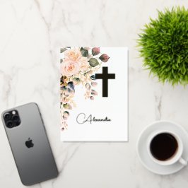 最初の聖なる聖餐式の美しいバラ個人写真 箔グリーティングカード