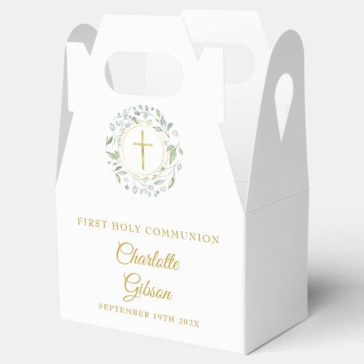 最初の聖なる聖餐式ガーランド金ゴールドスクリプト フェイバーボックス (オープン)