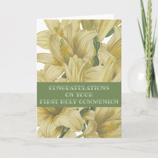 最初の聖体拝領のカードおめでとう 招待状 (正面)