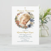 最初の聖体拝領の招待状プリント用テンプレート 招待状 (スタンド正面)