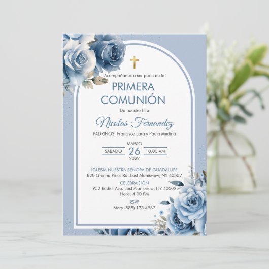 最初の聖体拝領 エレガントな聖体拝領の招待状 招待状 (スタンド正面)