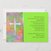 最初の聖体拝領 クロス付きの抽象的な招待状 招待状 (正面)