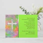 最初の聖体拝領 クロス付きの抽象的な招待状 招待状 (スタンド正面)