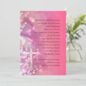 最初の聖体/確認ピンクのスパークル 招待状 (スタンド正面)