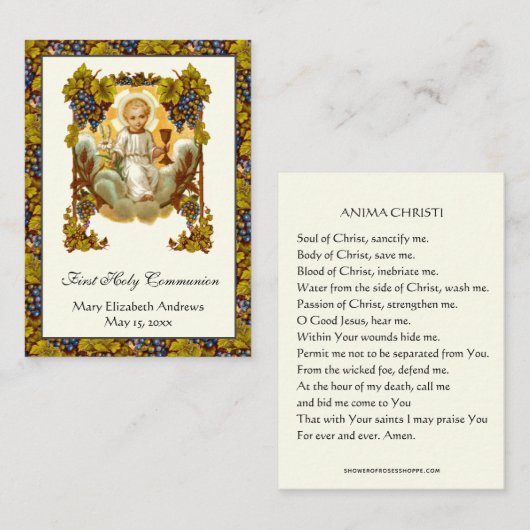 最初の聖餐会イエス・チャリスの記憶 名刺 (正面/裏面)