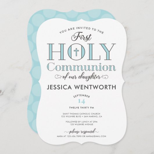 最初の聖餐式の娘 招待状 (正面/裏面)