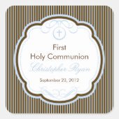 最初の聖餐式の少年を枠で渡す スクエアシール (正面)