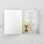 最初の聖餐式の招待状Chalice on blue 招待状 (内部)