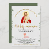 最初の聖餐式の招待：イエス，無料 招待状 (正面/裏面)