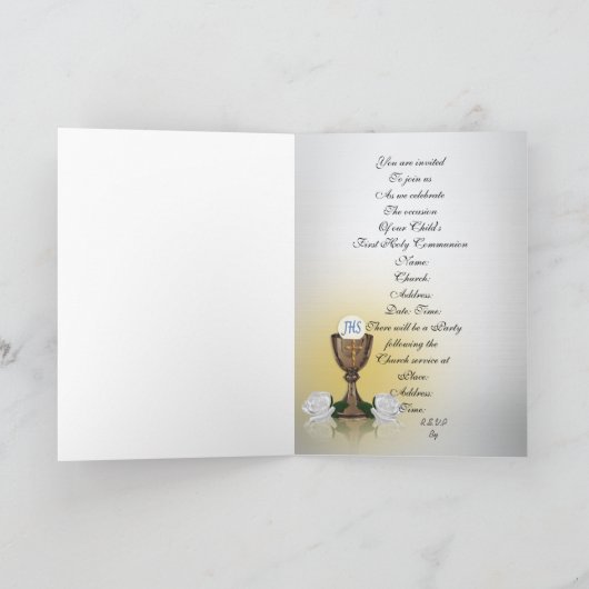 最初の聖餐式の招待Chaliceを黒に 招待状 (内部)