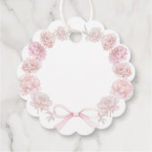 最初の聖餐式の繊細な牡丹フレーム フェイバータグ (裏面)