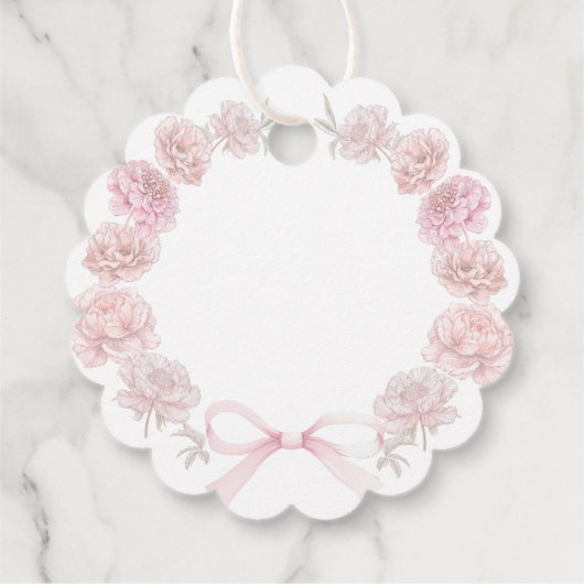 最初の聖餐式の繊細な牡丹フレーム フェイバータグ (裏面)