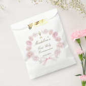 最初の聖餐式の繊細な牡丹フレーム フェイバーバッグ (封をした状態)