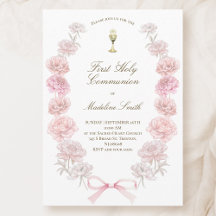 最初の聖餐式の繊細な牡丹フレーム