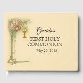 最初の聖餐式の聖餐式のホストピンクローズ ゲストブック (正面)