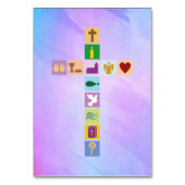 最初の聖餐式クロスシンボル – テーブルカード (裏面)