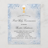 最初の聖餐式シルバーブルーの予算招待状 チラシ (正面)