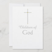 最初の聖餐式トリプレットピンクブルー金ゴールド 招待状 (裏面)