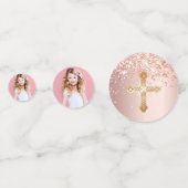 最初の聖餐式バラ金ゴールド写真 コンフェッティ (裏面)