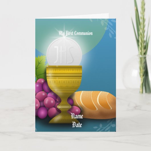 最初の聖餐式パーソナライズされた者 カード (正面)