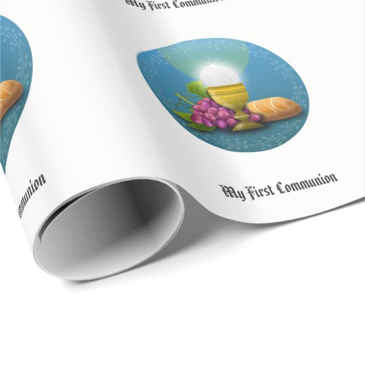 最初の聖餐式パーソナライズされた者 ラッピングペーパー (ロールコーナー)