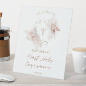 最初の聖餐式ボホフラワーペデスタルサイン 台座サイン (インサイチュ)