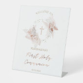 最初の聖餐式ボホフラワーペデスタルサイン 台座サイン (正面)