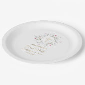 最初の聖餐式ワイルドフラワーフレーム ペーパープレート (アングル)