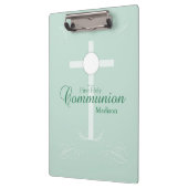 最初の聖餐式、ソフトグリーンの台本 クリップボード (左)