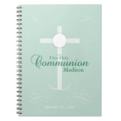 最初の聖餐式、ソフトグリーンの台本 ノートブック (正面)