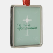 最初の聖餐式、ソフトグリーンの台本 メタルオーナメント (右)
