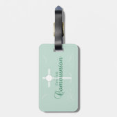 最初の聖餐式、ソフトグリーンの台本 ラゲッジタグ (裏面縦)