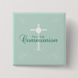 最初の聖餐式、ソフトグリーンの台本 缶バッジ
