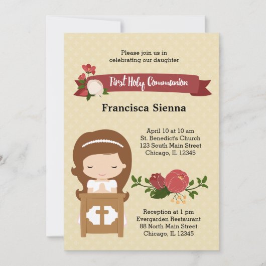 最初の聖餐式*背景色を選択 招待状 (正面)